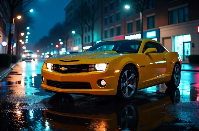  Bumblebee Car Chevrolet Camaro in Action jpeg